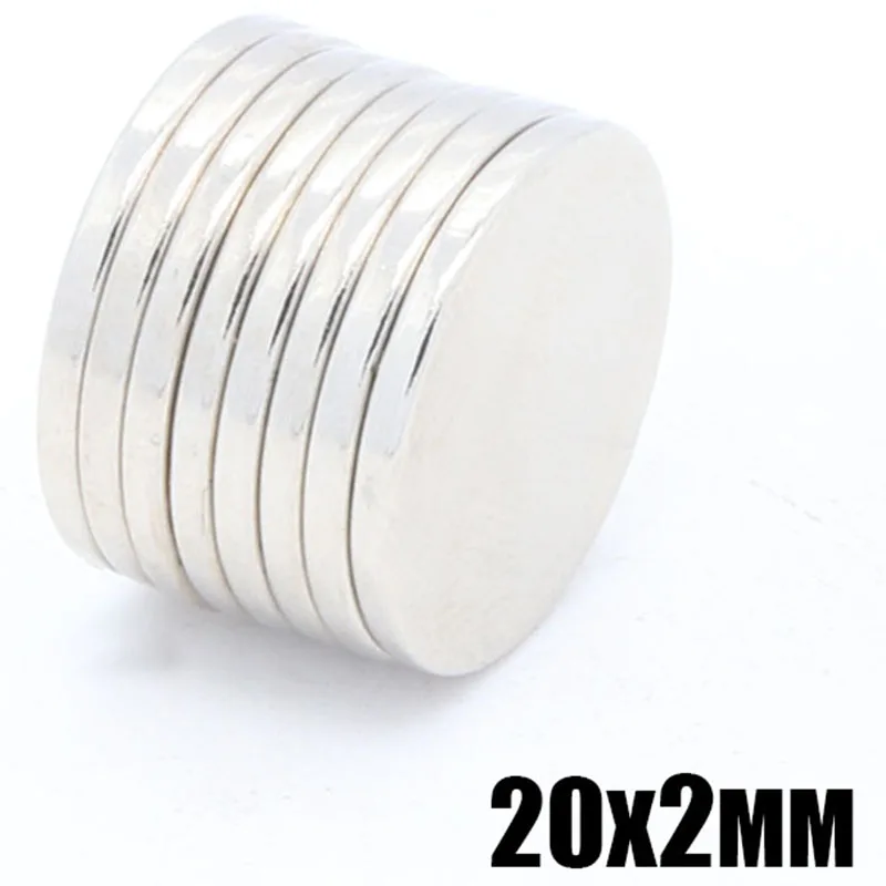 100 Pcs 20X2 Mm Super Powerful Magnetic Sheets Disc 20Mm X 2Mm Strong Round Magnets N35 NdFeB Lot Neodymium Magnets Sheet