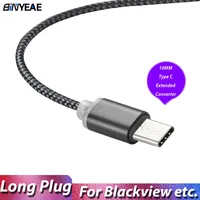 Cable de carga rápida USB tipo C, Conector de 10mm de largo para Blackview Bv9900 Pro, Bv6100, Bv9700, BV9600, Oukitel U18, USB-C, Cable cargador