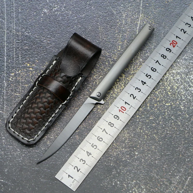 

TIGEND Pen folding knife M390 blade TC4 Titanium handle practical survival outdoor camping hunting fruit pocket knives EDC tools