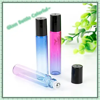 

Gradient Colorful 10ml Essential Oil Glass Bottle Stainless Steel Roller Ball Bottle Portable Travel Perfume Glass Container New