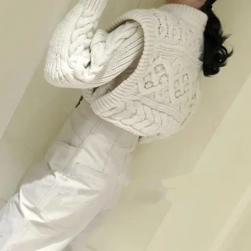 Women's Knitted Sweater Solid Color O-neck Autumn