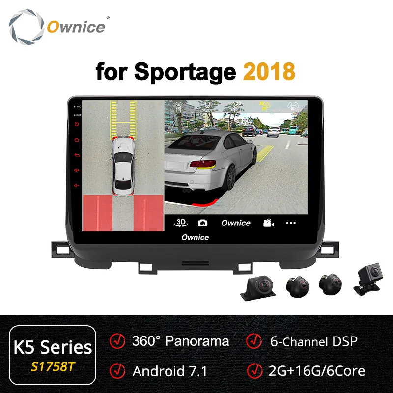 S1758 K5 Series Ownice K1 K2 K3 K5 K6 Android 9,0 аудио Bluetooth wifi Автомобильный Радио DVD gps головное устройство для Kia Sportage 360 Panorama DSP 4G LTE - Цвет: S1758 K5 Series