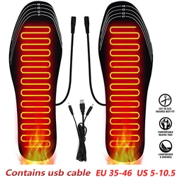 Winter Foot Warm USB Heated Shoe Insoles for Work Feet Warm Sock Pad Camping Electrically Heating Insoles Washable Shoe Pad
