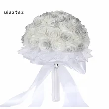 Розы цветы Свадебные букеты ручной работы подружки невесты Свадебные аксессуары Пена Цветок Свадебные букеты SPH168