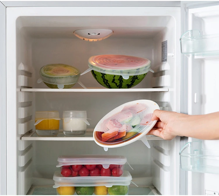 Многоразовые силиконовые крышки для пищевых продуктов эластичные шапочки Leekproof силиконовые крышки для хранения пищевых продуктов крышка 6 частей стрейч кремния свежести