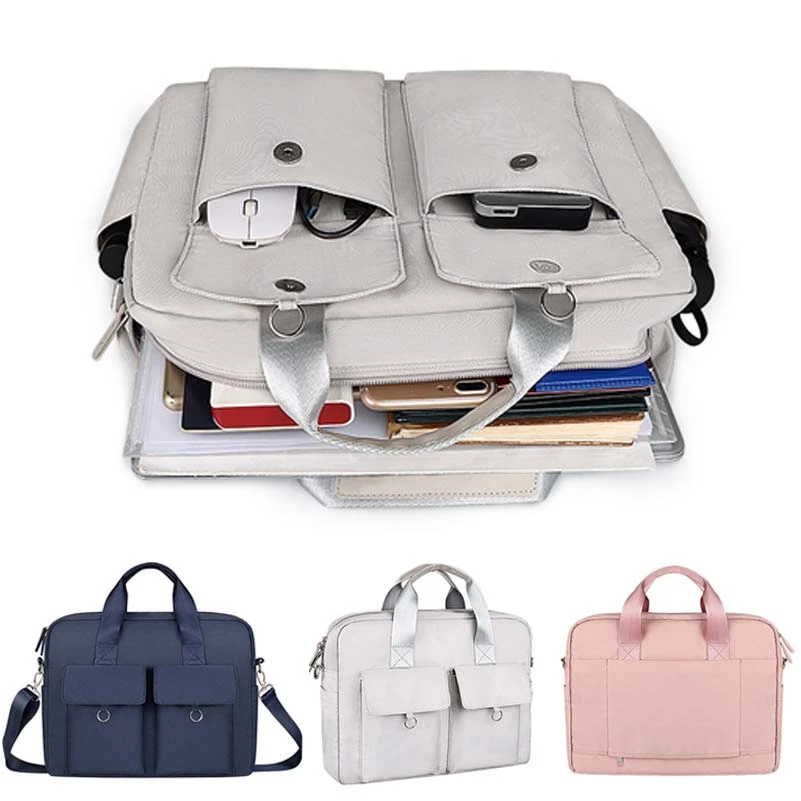 Bolso ordenador portátil con múltiples bolsillos para hombre mujer, bandolera de hombro para ordenador, maletín para documentos, bolso de viaje para negocios|Carteras| - AliExpress