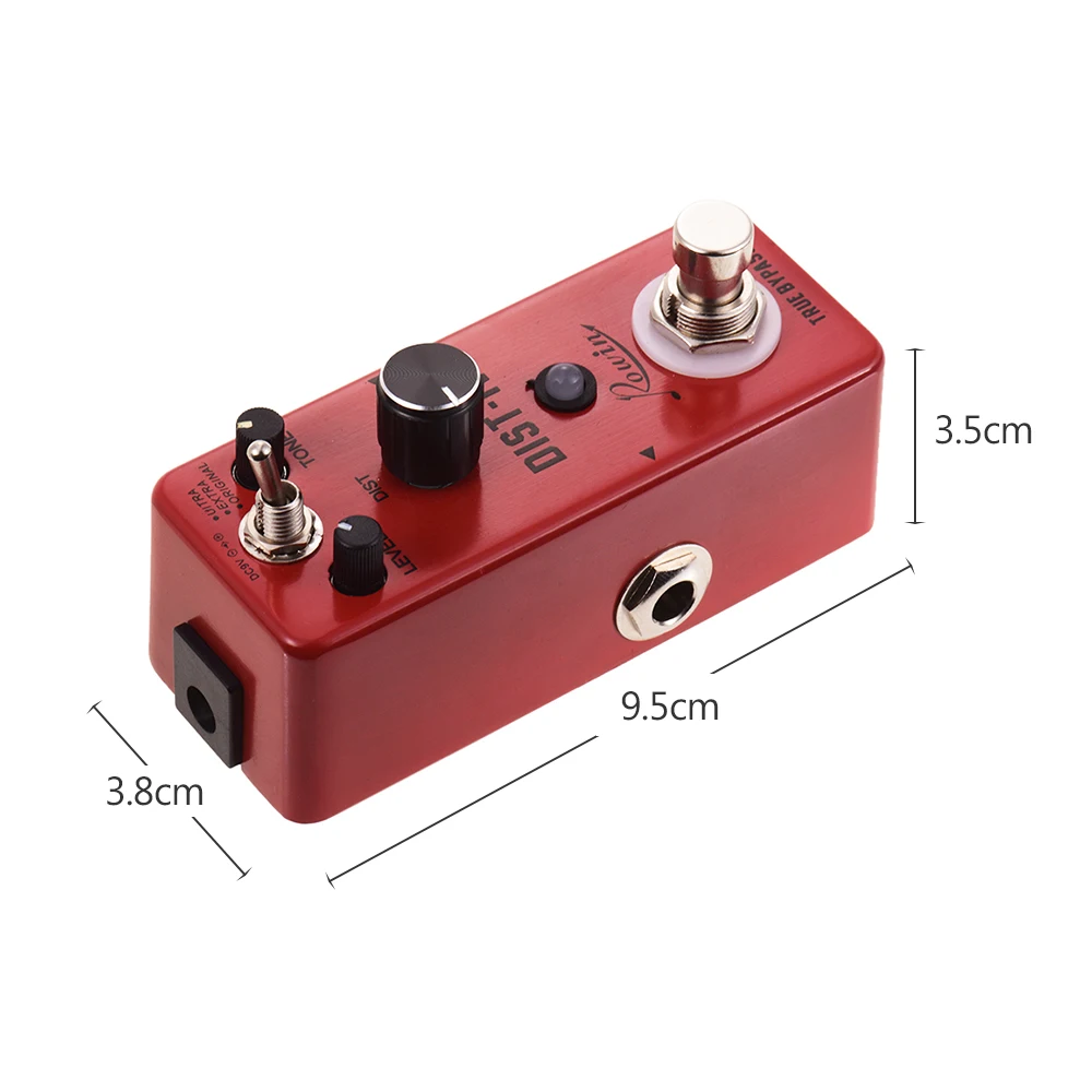 Rowin LEF-301D DIST-IV цифровая гитара с эффектом искажения педаль эффектов 3 рабочих режимов алюминиевый сплав корпус True Bypass аксессуары для гитары