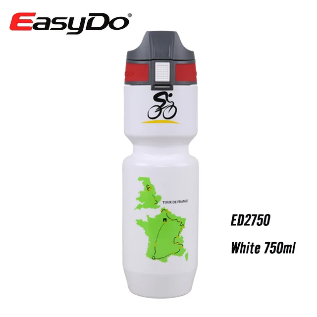 Easydo 750 мл велосипедная фляга для воды большой емкости MTB горный велосипед бутылка с водой спортивная чашка для велоспорта бега пешего туризма - Цвет: White
