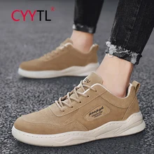 

CYYTL Fashion Men's Casual Leather Shoes Flats Breathable Sports Leisure Lace-Up Sports Sneakers Walking Zapatillas Para Hombre