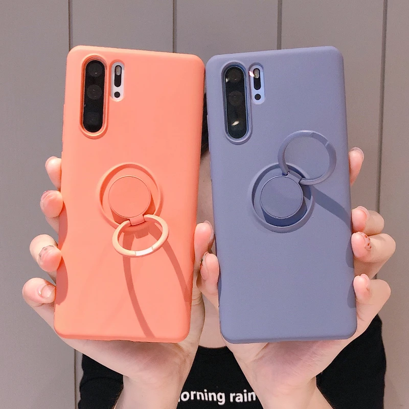 Мягкий Жидкий чехол-держатель для телефона Huawei P30 Pro Nova 4e Mate 20 карамельных цветов
