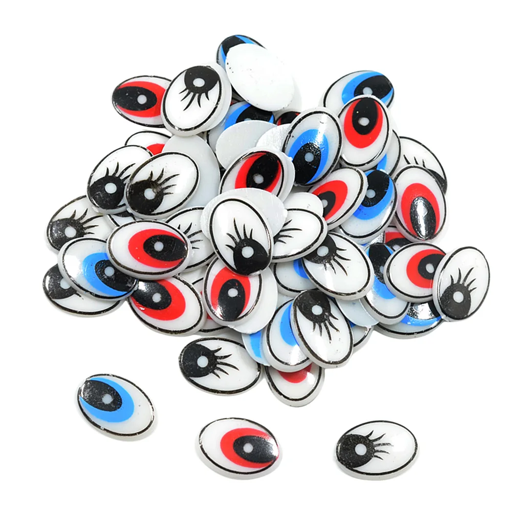 30 Pair Lovely Cartoon Eyes Cute Flat For Doll Animal Toys Craft DIY 14x19mm