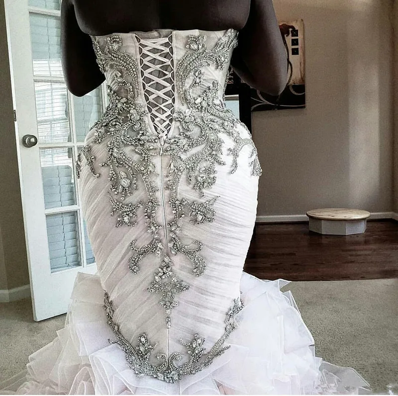 Африканская юбка Русалка больших размеров свадебное платье es Бисер Аппликация многоярусные юбки свадебные платья пляжное винтажное свадебное платье