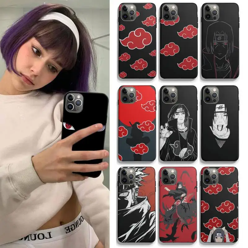 Чехол для телефона Akatsuki Anime N-Naruto Iphone 13 Mini 12 11 Pro Max X XS XR чехол 7 8 Plus SE2 силиконовый |