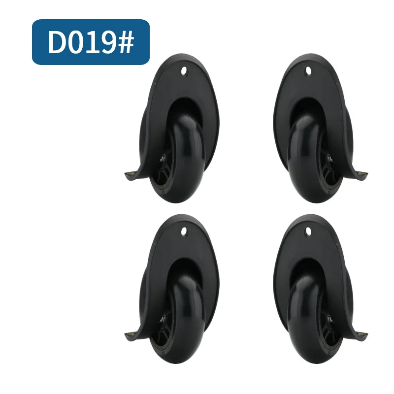 D019(4wheels) black Чемодан Замена колеса аксессуары для багажа макияж тележка высокого качества кейс ремонт фиксированные черные колеса - Цвет: D019(4wheels) black