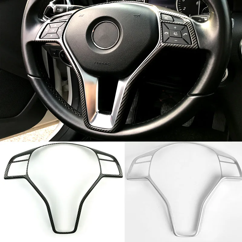 Car styling For  Mercedes Benz GLA CLS ML GL GLK E C W204 W212 Car Steering Wheel Button Trim frame Car Accessories
