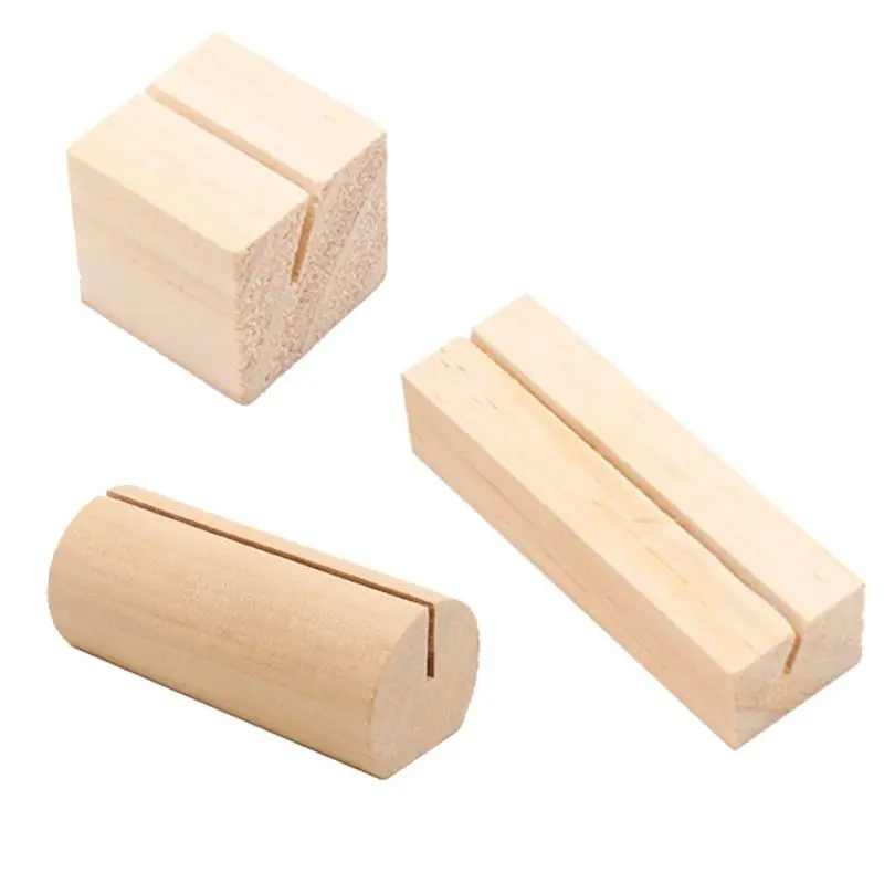 

Pack Of 10 Wooden Place Card Holder Base Name Card Table Numbers Memo Picture Photo Holder For Wedding Party Christmas Decoratio