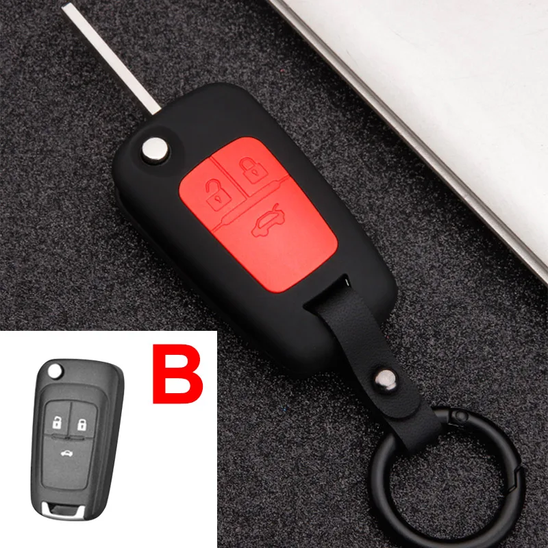 ABS+ силиконовый чехол для ключей от машины чехол для Chevrolet Chevy Cruze Trax Aveo Trax Opel Astra Corsa Lova Epica аксессуары для автомобиля Stying - Название цвета: B Black