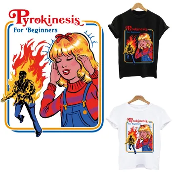 

Pyrokinesis for beginners stripes iron on patches thermo stickers on clothes heat-sensitive applications for clothing tops