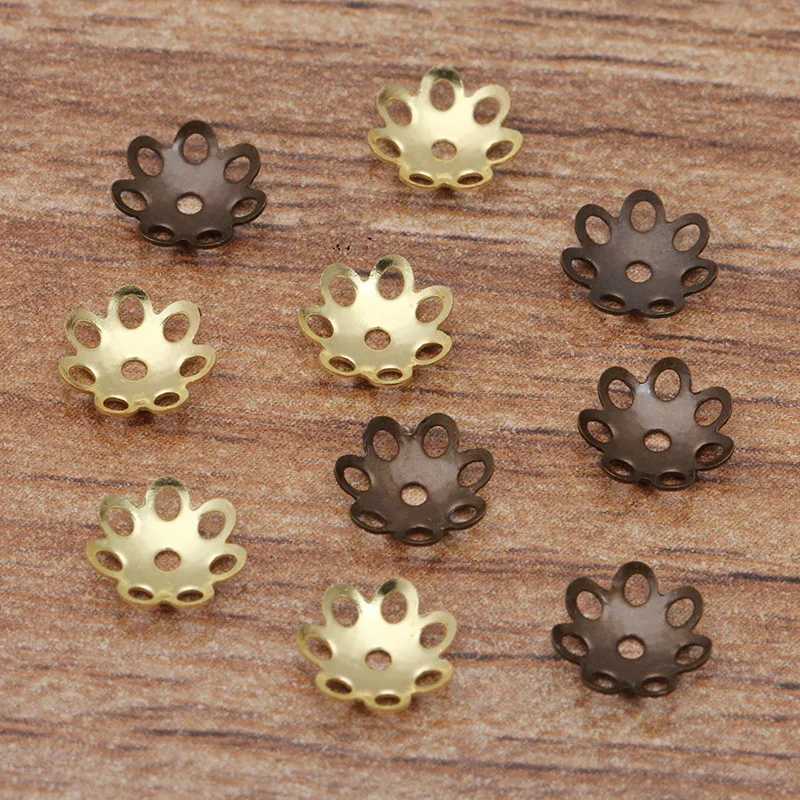 1000 шт. 7 мм металлический незакалённая медь с бронзовой филигранью под старину