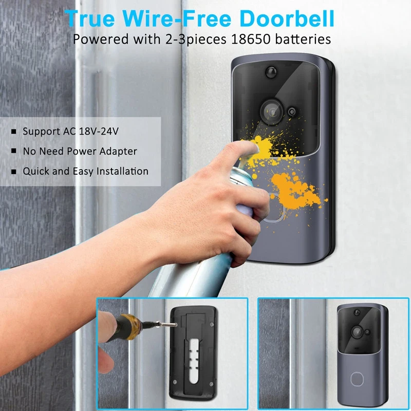 M10 720P Wifi Intelligent Video Doorbell Camera App Control Remote Monitoring Video Intercom Doorbell Machine Set Us Plug