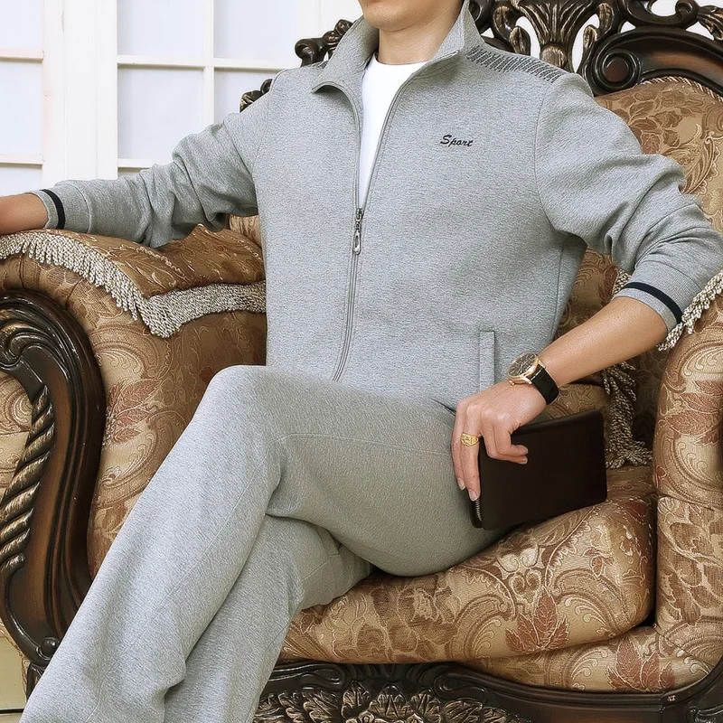 

Three-piece Set Middle-aged Men Business Casual Wear Sports Set Autumn And Winter Large Size Long-sleeve Sportswear Men's Dad