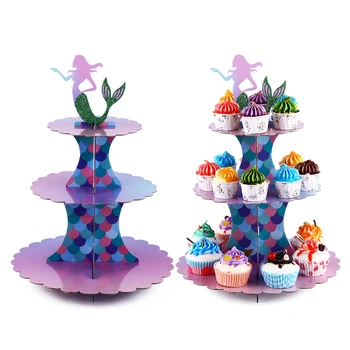 

1 Set Of Mermaid Cake Stand Party Decoration Cake Display Decoration Birthday Party Dinner Supplies Children's Favorite Decorati