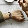 Vnox-Bracelets en cuir multicouches pour hommes, Bracelets avec corde, Bracelet à breloques pouces, 7.87 pouces ► Photo 2/6