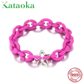 

Valentine's Day Gift Top Quality Rose Pink Hard Rubber X Bracelets For Women Jewellery European Bracelet Men Jewelry