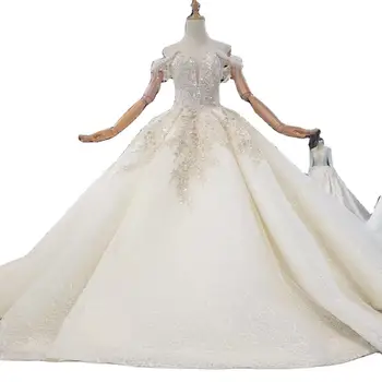 شراءفستان زفاف 2020 موضة جديدة للنساء أبيض فاخر دانتيل بدون حمالات طول الأرض فساتين Vestido De Noiva رداء De Mariee