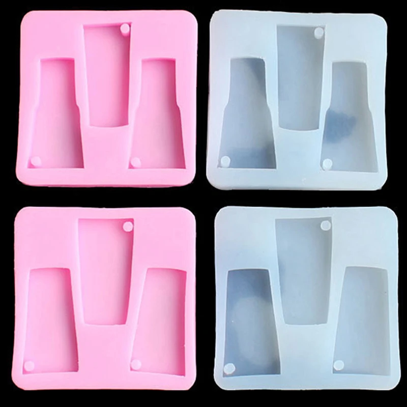 

DIY shiny water glass shape silicone tumbler mold for keychains Perforated moulds polymer clay epoxy Resin mold
