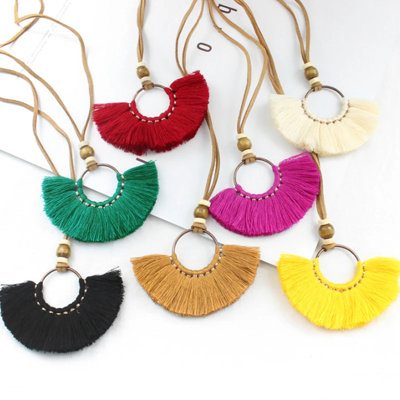 Vintage tassel jewelry set for women costume jewelery Bohemia drop earrings jewelry earrings Long Chain Sweater Pendant Necklace