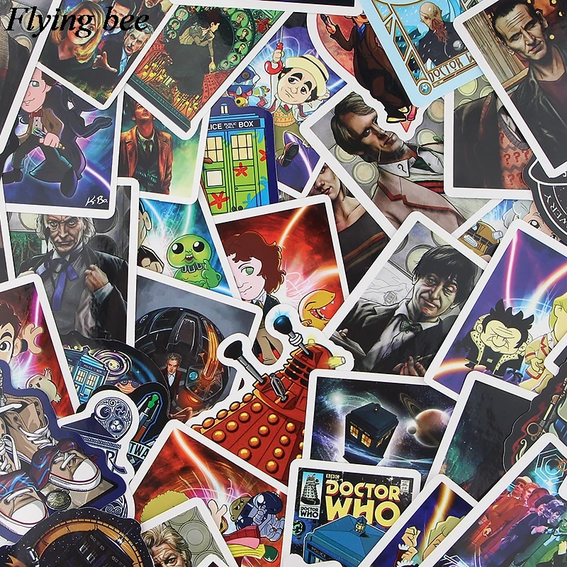 Flyingbee 58 шт. наклейка для автомобиля Doctor Who модная ПВХ Скрапбукинг наклейка s для DIY багажа ноутбука стикеры X0531