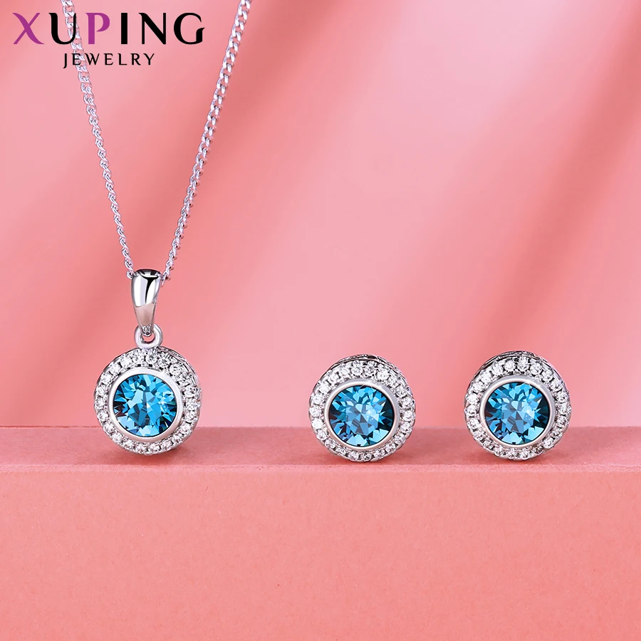 Xuping новые ювелирные изделия серьги ожерелье набор кристаллов от Swarovski Европейский Стиль Вечерние юбилей подарок для женщин S179.2-60114