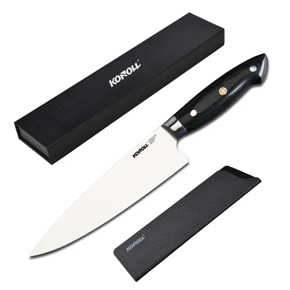 8in Chef knife 5 шт. набор кухонных ножей Профессиональный нож шеф-повара для очистки овощей нож Santoku с деревянной ручкой Pakka подарочная коробка - Цвет: 8in Chef knife