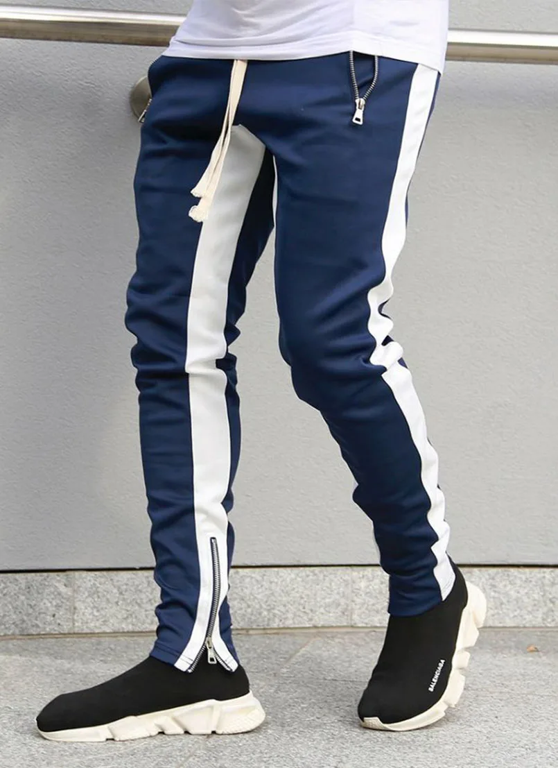 Men Joggers Sweatpant Fashion Striped Tactical Pants sport jogging trousers Man Sportswear Mens Tracksuits Sweat Trousers Black Hip Hop Pants