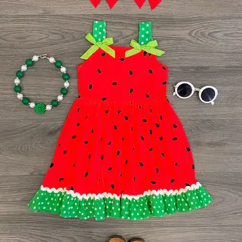 

Fashion Newborn Dresses for Girl Summer Watermelon Print Party Wedding Dress Baby Girls Sundress Princess Clothes Kids Clothing