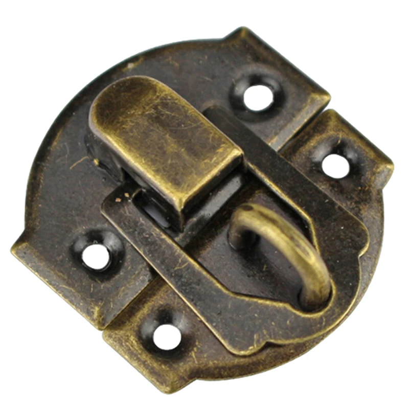10Pcs 27*30mm Antique Hasps Iron Lock Catch Latches For Jewelry Chest Box Suitcase Buckle Clip Clasp Hardware Accessories afbeelding