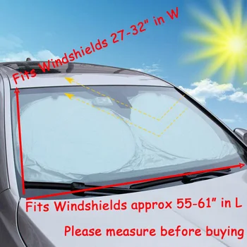 

For Toyota Car UV Protection Sunscreen Windshield Sunshade Front Window UV Sunshade Cover Reflective Silver-plated Nylon Silver