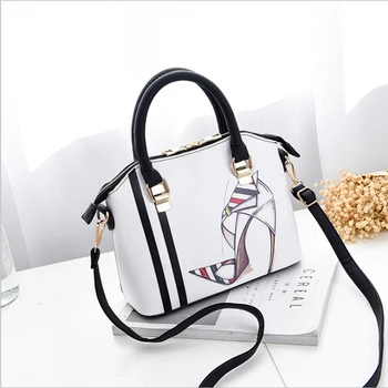

Women Characters Pattern Handbag Lady Fashion Style Messenger Bag Multicolor Evening Handbag 2020 New Arrival