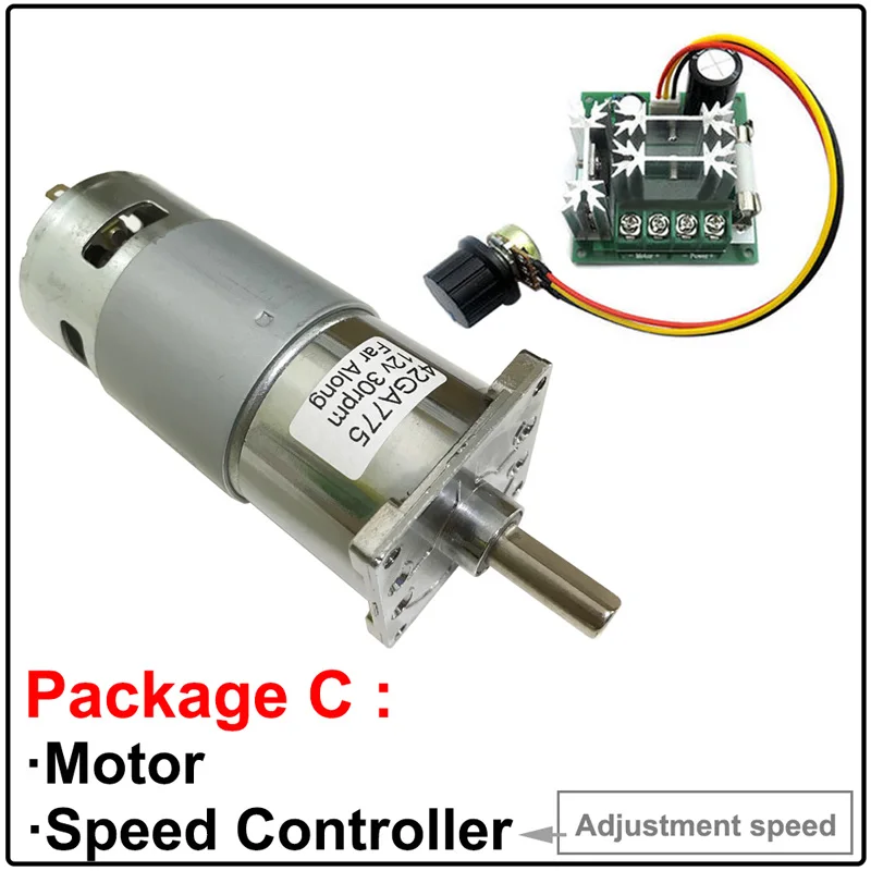 DC-Motor 35W CW/CCW Micro Metalen Reductiemotor - Snelheid Instelbaar 10-600 Tpm - 24V 600 Tpm