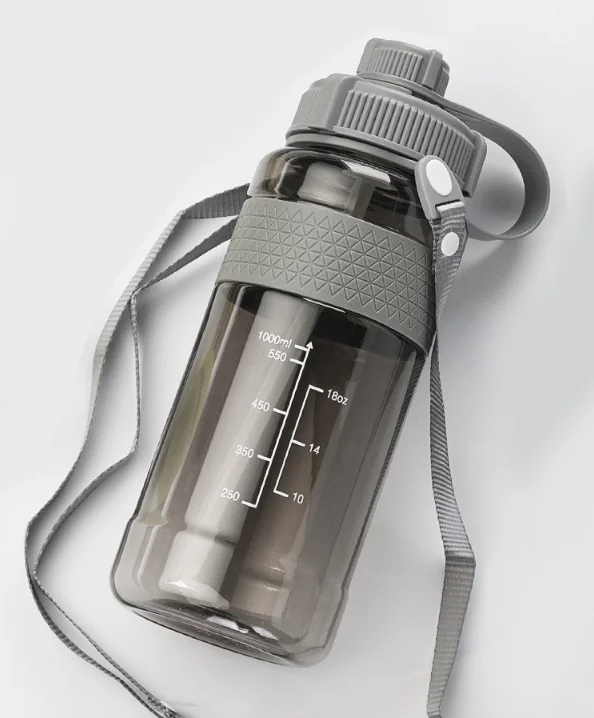 grey 1000 мл большая емкость экологическая PP Спортивная бутылка для воды - Color: grey