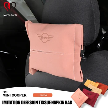 

Auto Interior Imitation Deerskin Leather Car Tissue Napkin Box Bag package Case for Mini Cooper JCW S One D R55 R60 F54 F55 F60