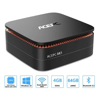 

ACEPC AK1 Mini PC Windows 10 Mini computer Intel Celeron J3455 4G 64G 2.5 Inch SSD/mSATA WiFi 4K linux Mini windows pc