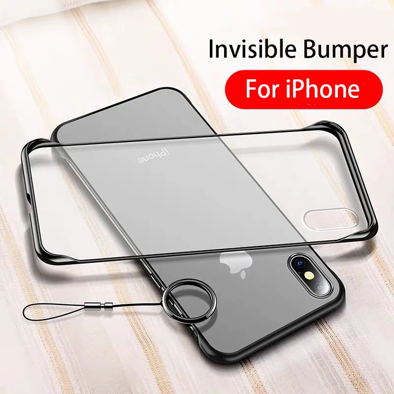

Frosted Matte Case For iphone 7 8 6 6s Plus Case Frameless Silicone Cover For iphone X XR XS Max Case With Finger Ring