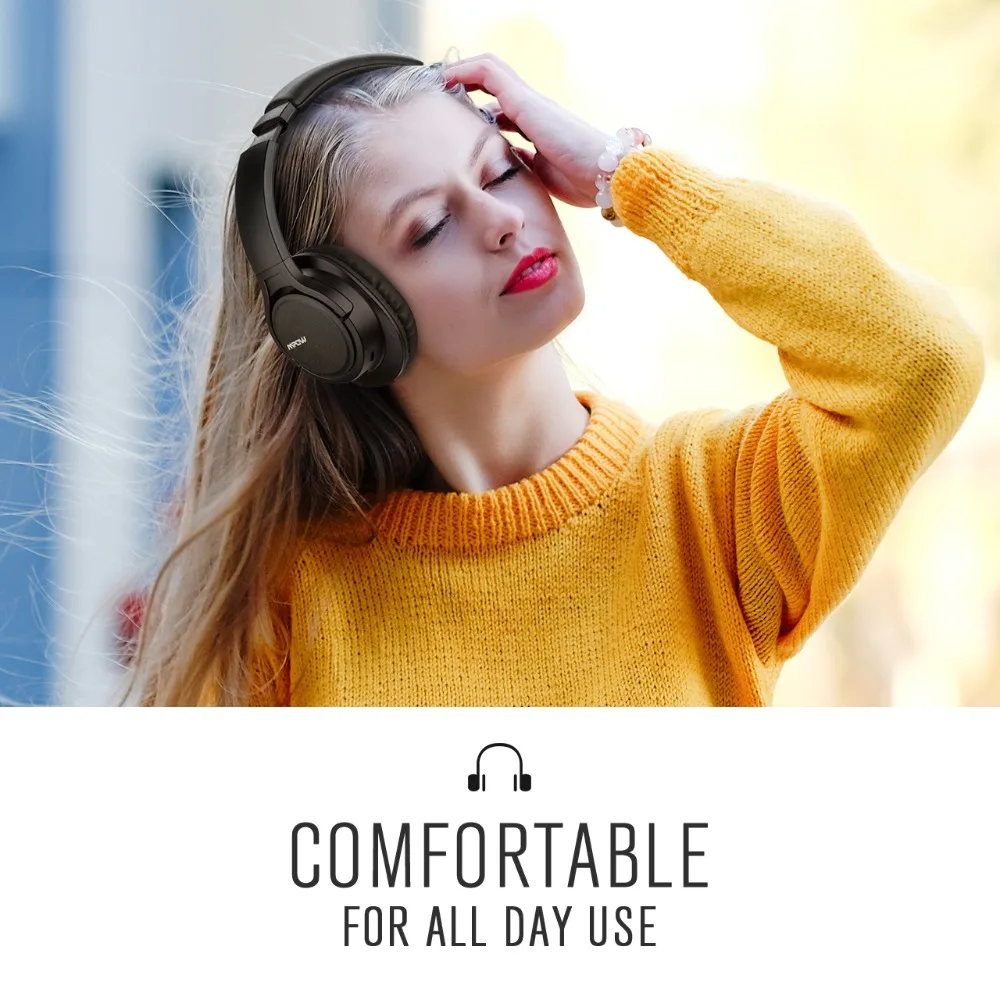 Mpow H7 Bluetooth наушники Сменные наушники бас звук стерео беспроводные наушники с микрофоном гарнитура для мобильного телефона планшета