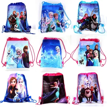 

8/16/24/32Pcs Disney Frozen Non-woven Fabrics Shopping Bags Drawstring Backpack For Kids Birthday Party Gift Bags Storage Bags