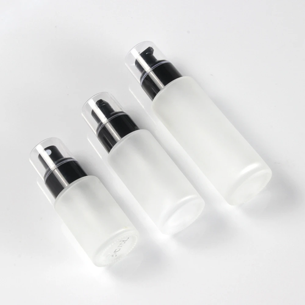 2oz-clear-frosted-glass-pump-bottle-with-lotion-spray-pump-60ml