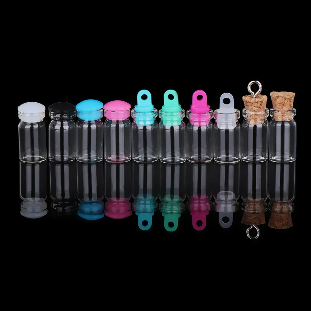 Mini Glass Bottles 28 styles 5/10PCs Small Bottle Glass Jars Decoration DIY Containers Message Vials Ornaments Cork Stopper Mason Jar