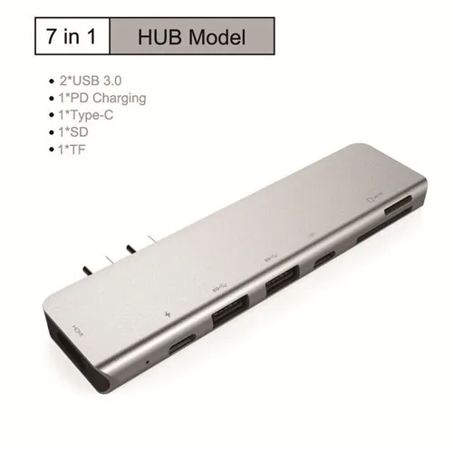 7 в 1 USB C концентратор USB-C к HDMI Micro SD/TF кардридер адаптер для MacBook samsung Galaxy S9/S8 huawei P20 Pro type C USB 3,0 концентратор