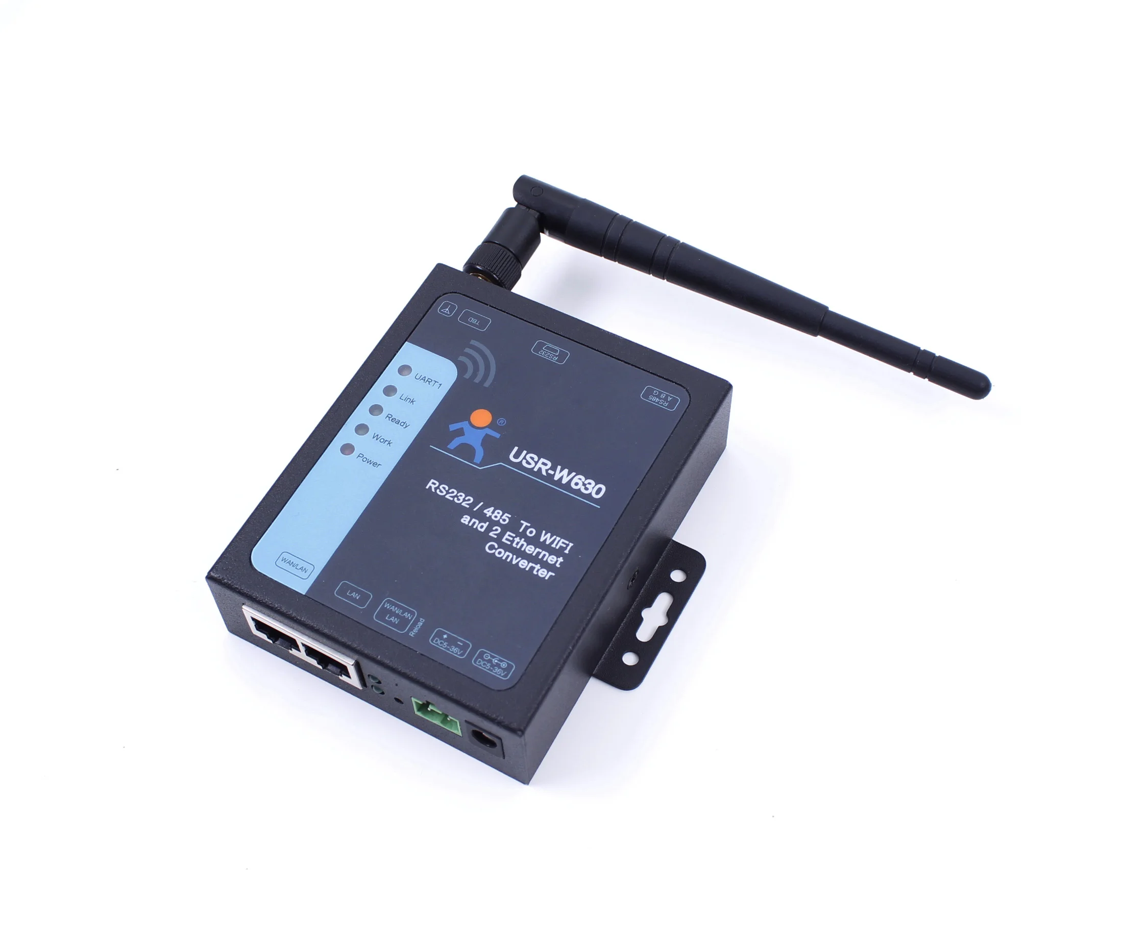 USR-W630 Serial port RS232 RS485 to WIFI Ethernet Converter Server 2 Ethernet ports Support Modbus RTU to TCP